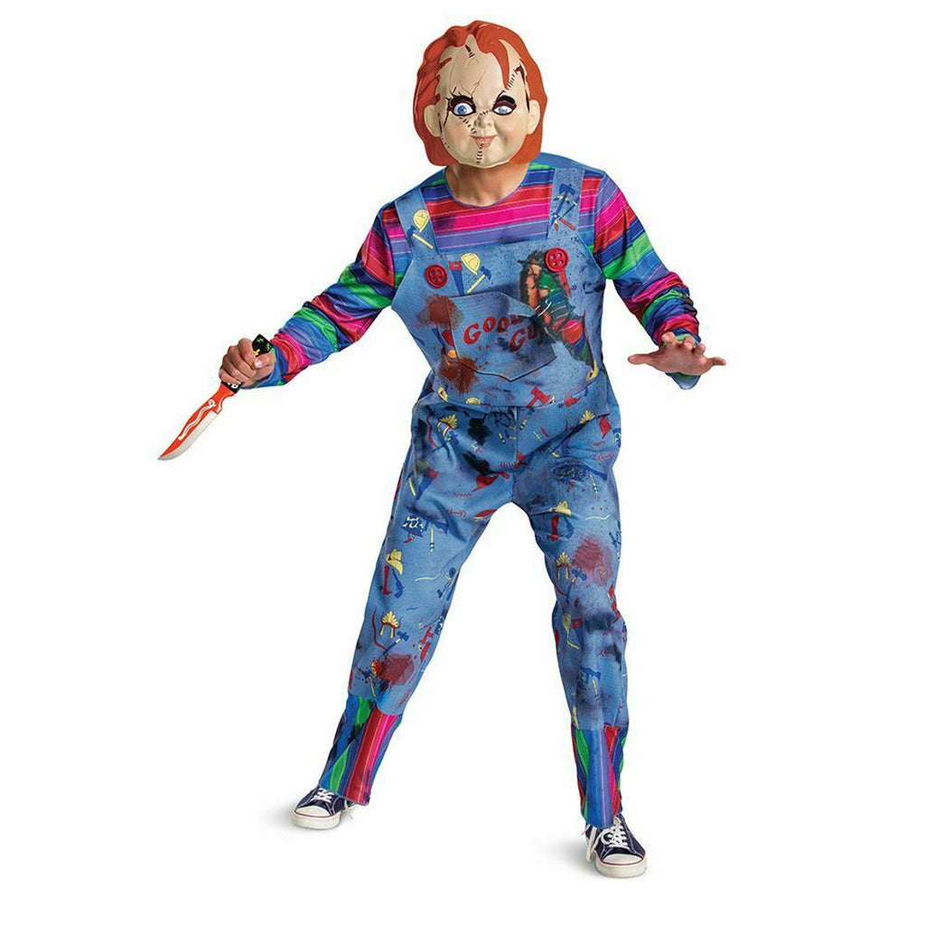 Childs Play Chucky Doll Overalls Deluxe Adult Costume XL 42-46 by HalloweenStore.com
