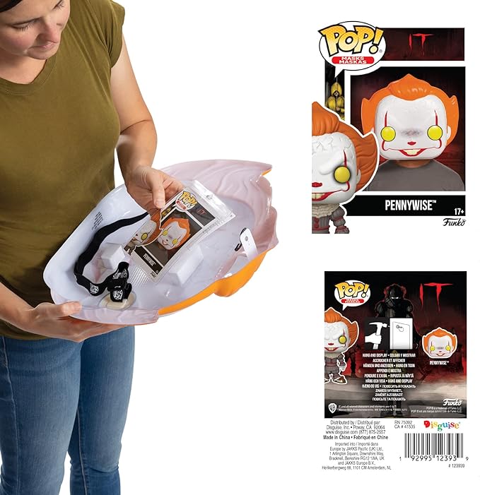 Pop! Funko Pennywise It Vacuform Plastic Adult Mask by HalloweenStore.com
