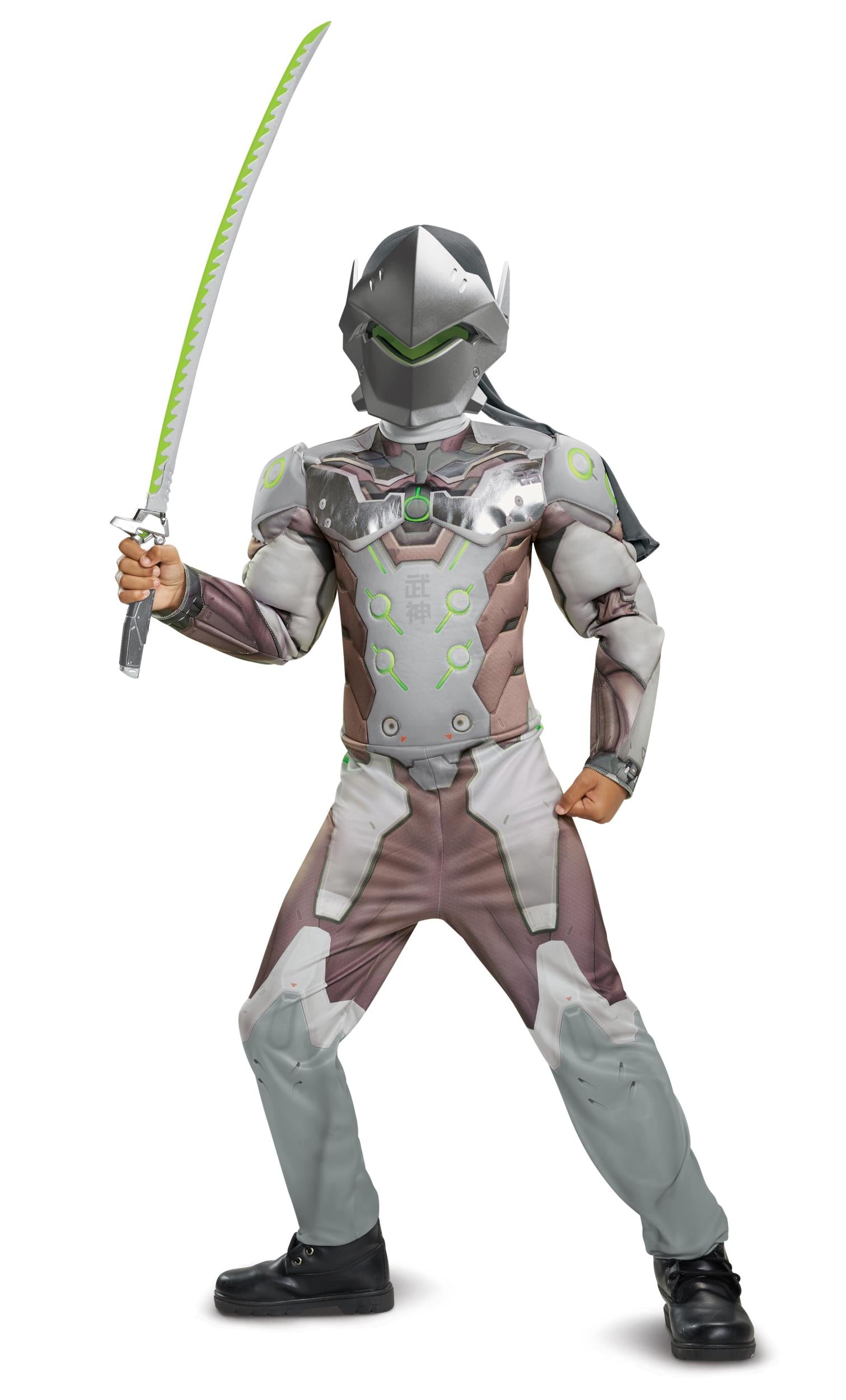 Genji Overwatch Ninja Muscle Child Costume X-Large 14-16 by HalloweenStore.com