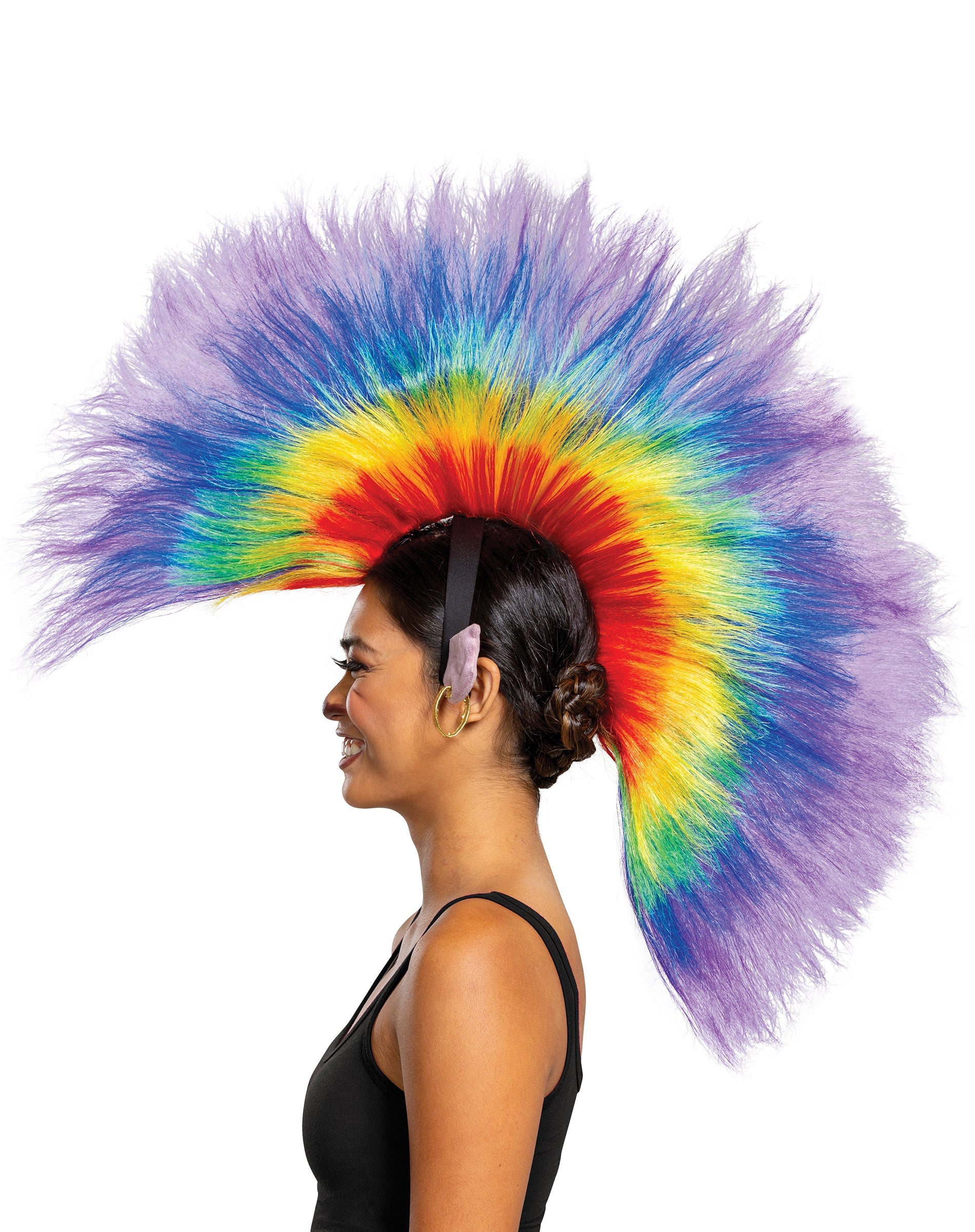 Trolls Barb Mohawk Rainbow Deluxe Wig Halloween Costume Accessory by HalloweenStore.com