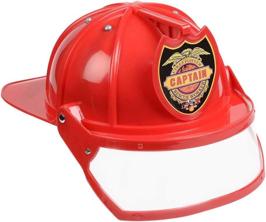 Firefighter Helmet with Movable Visor and Adjustable Headband Adult and Child by HalloweenStore.com