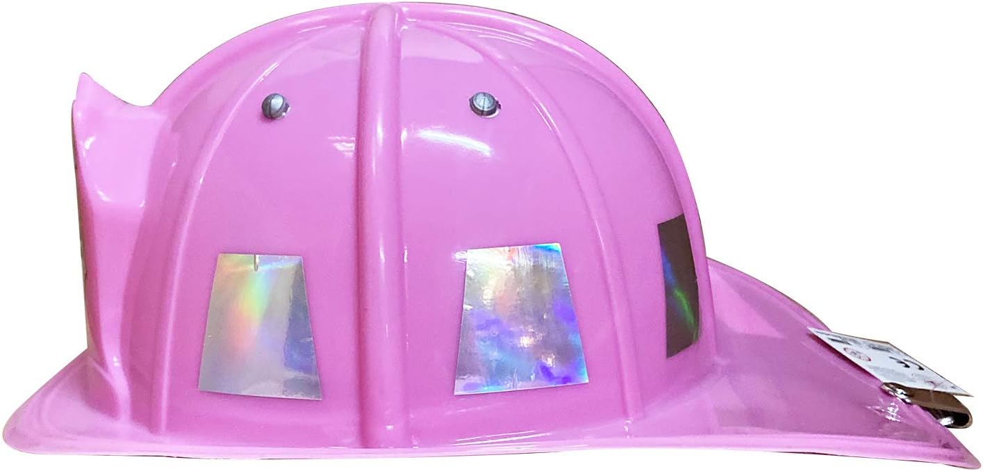 Pink Firefighter Helmet with Adjustable Headband Child by HalloweenStore.com