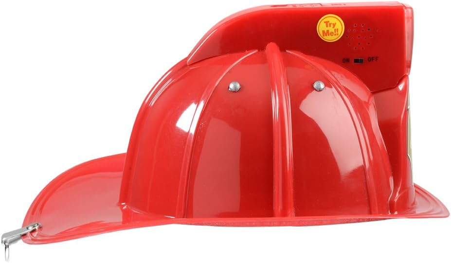 Red Firefighter Helmet with Lights and Sounds Child by HalloweenStore.com