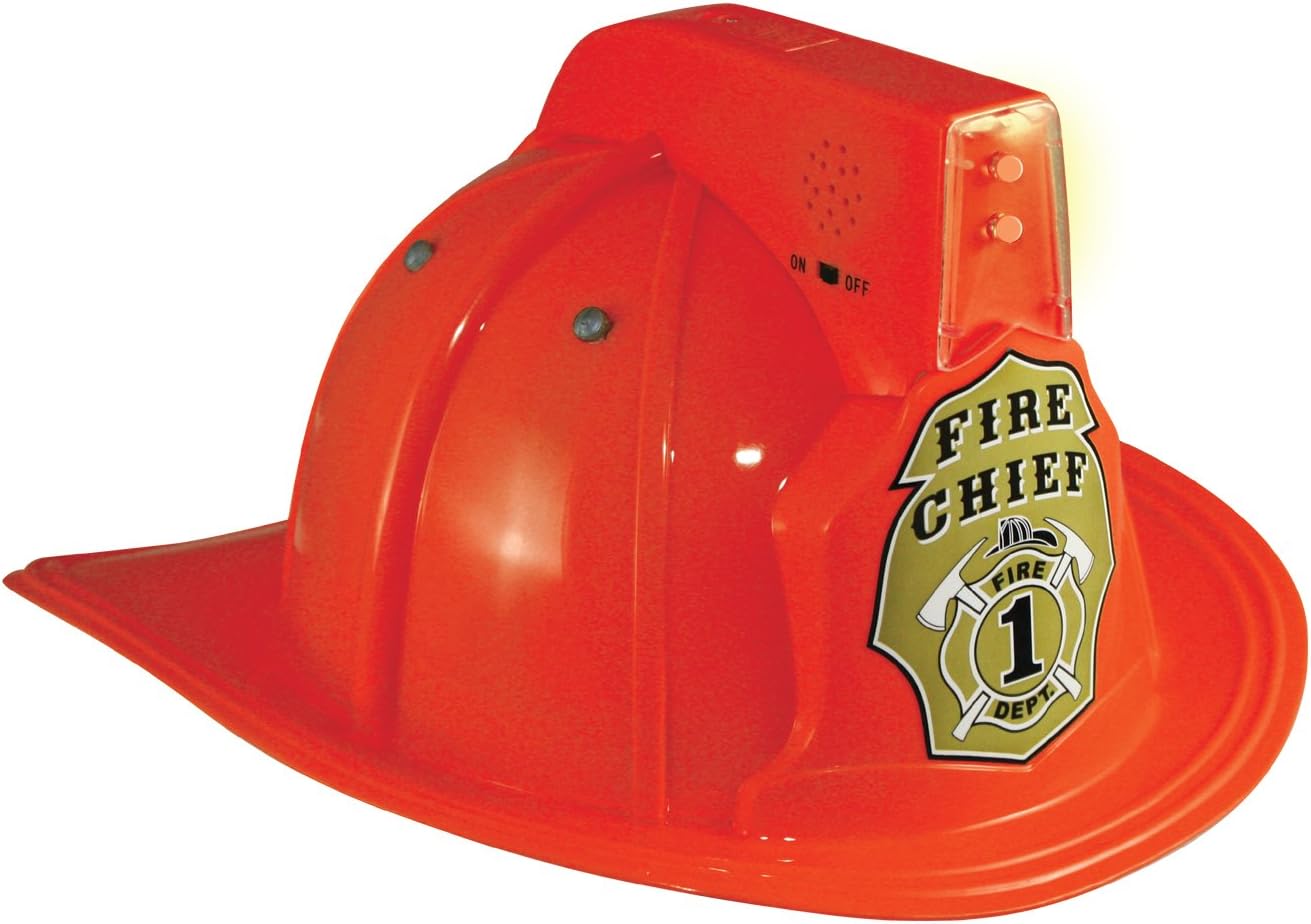 Red Firefighter Helmet with Lights and Sounds Child by HalloweenStore.com
