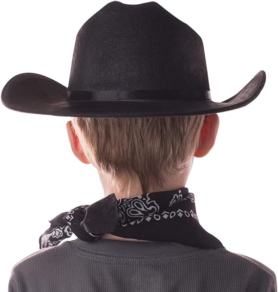 Jr Black Cowboy Hat with Bandana Kids Child Hat by HalloweenStore.com