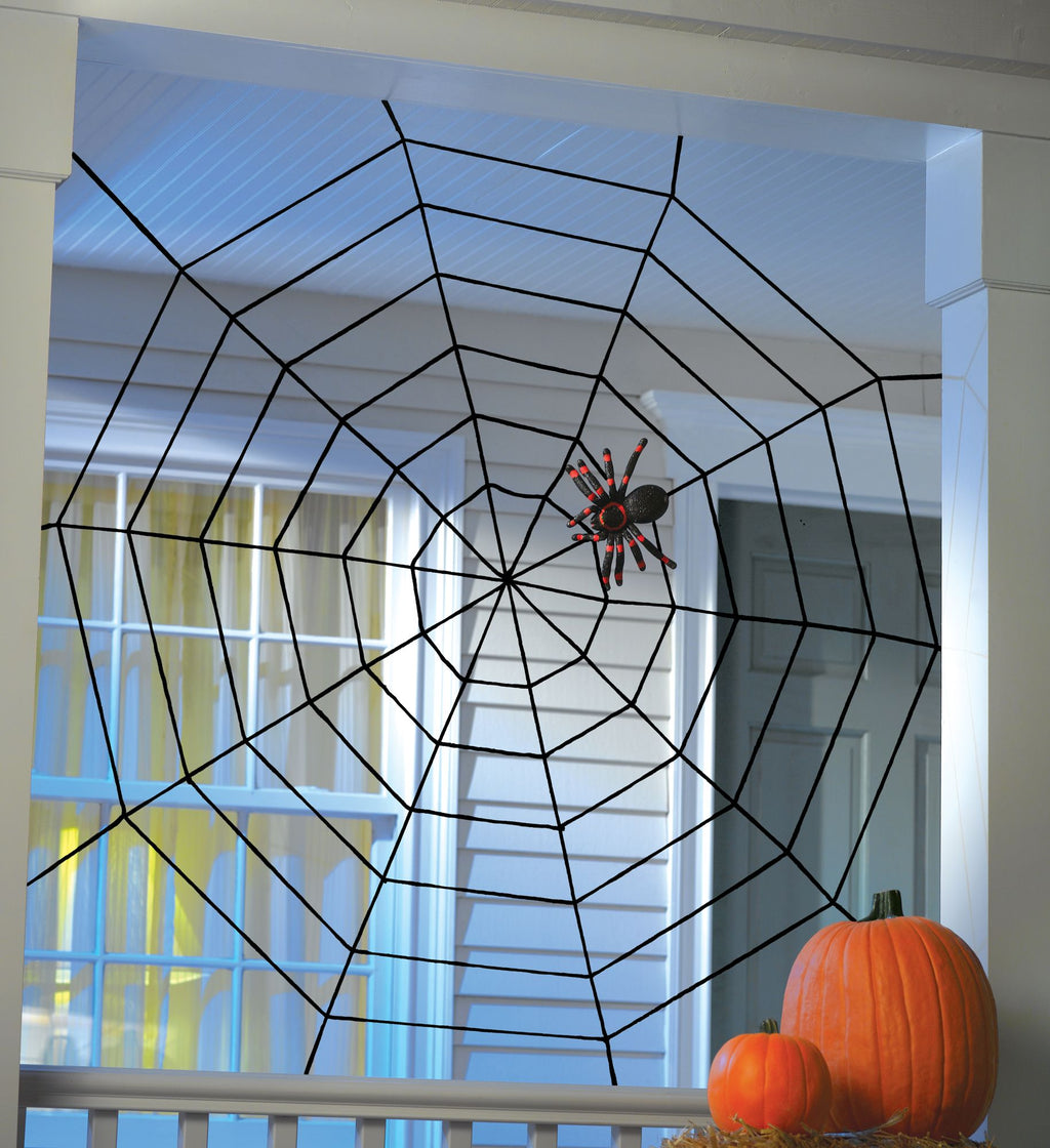5' Black Window Rope Spiderweb by HalloweenStore.com