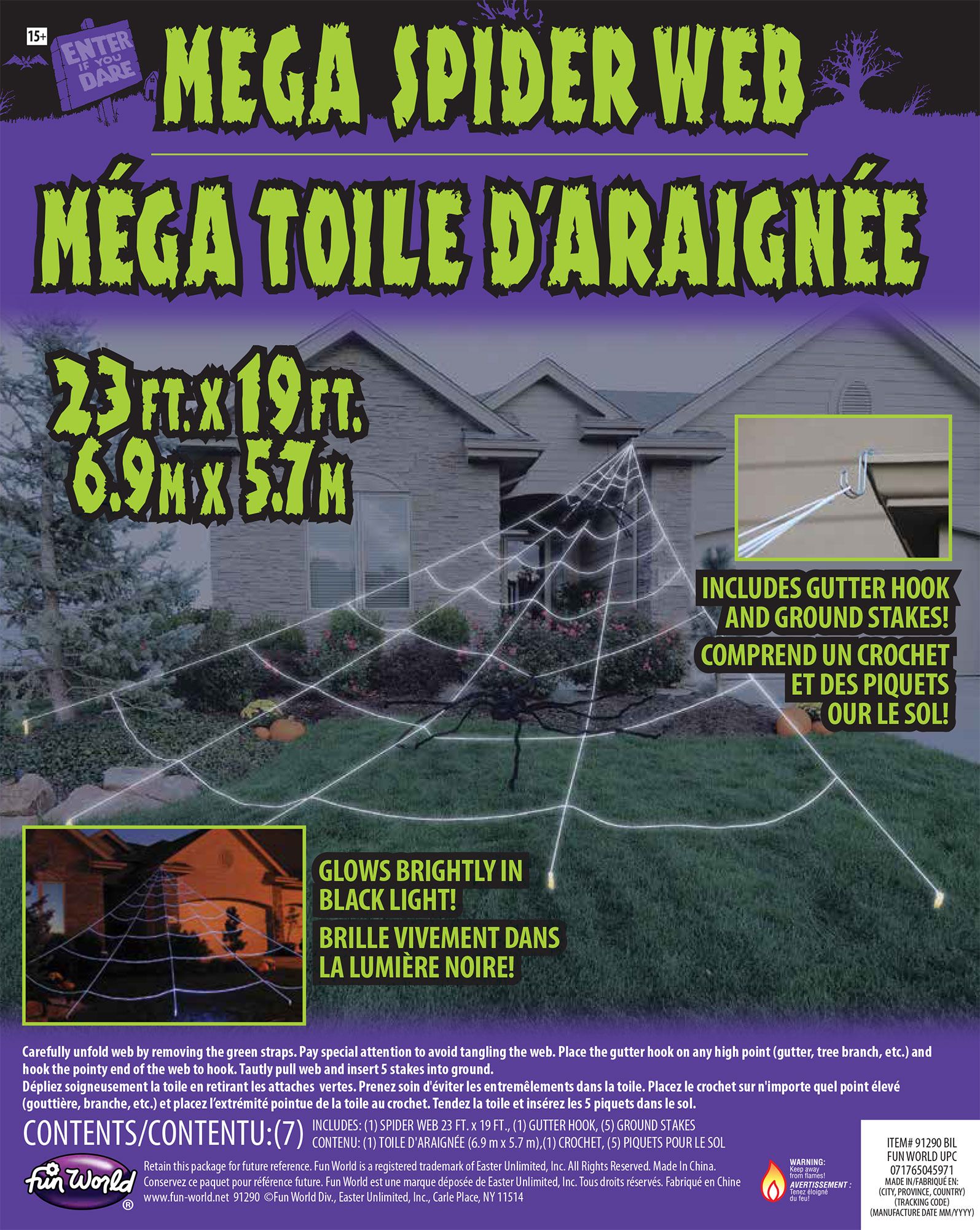 24 Foot Mega Yard Spider Web Halloween Decoration by HalloweenStore.com