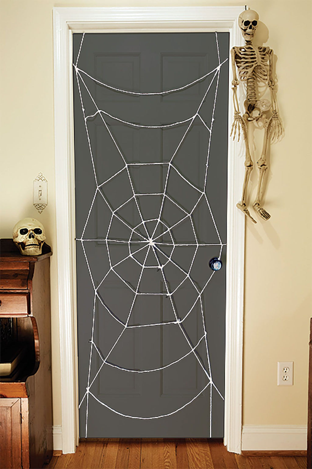 7 Foot Black Spiderweb Door Rope Halloween Decoration by HalloweenStore.com