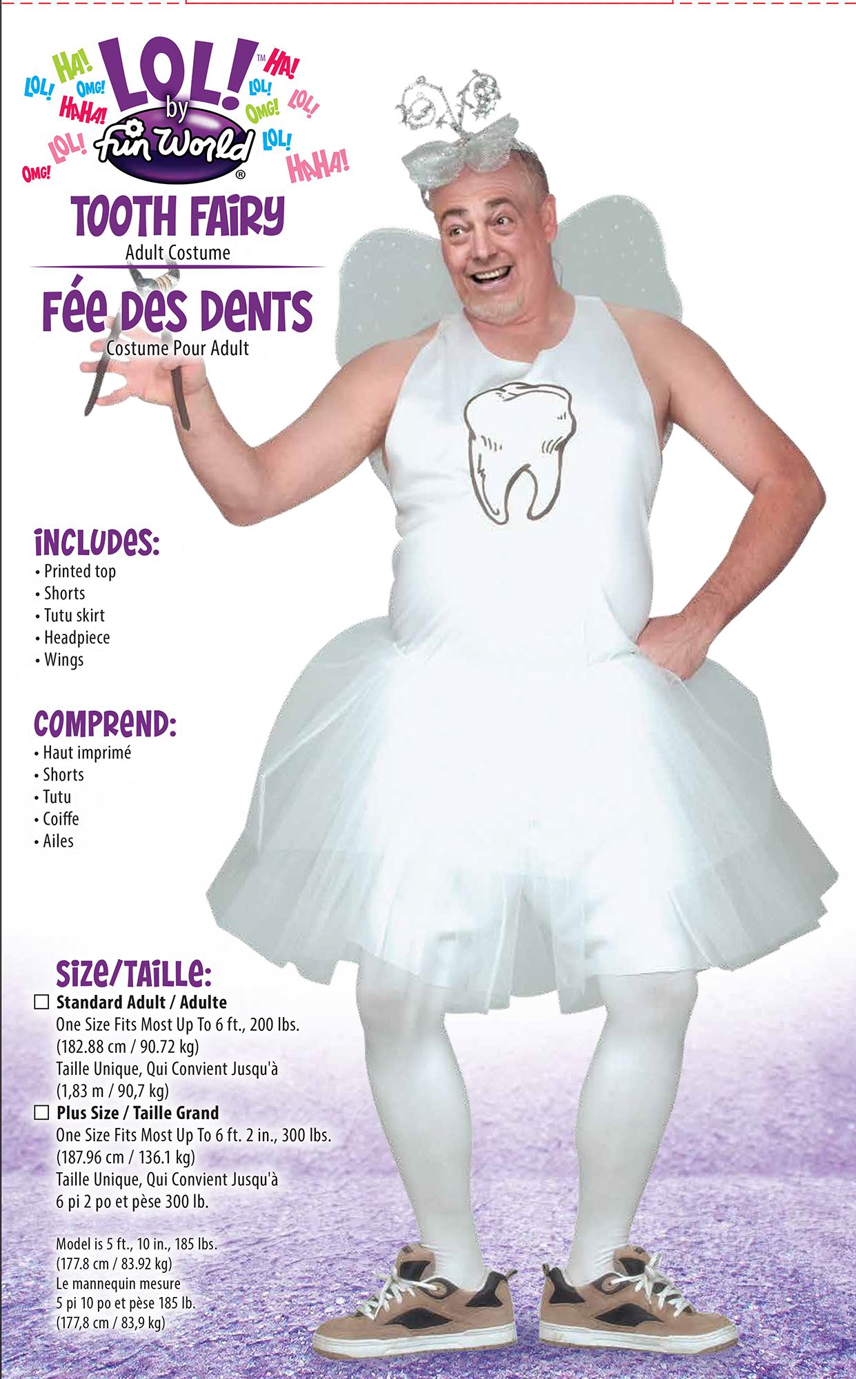 Plus Size Tooth Fairy Adult Mens Princess Costume by HalloweenStore.com