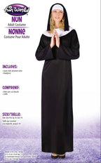 Classic Nun Fun World Adult Robe Costume Standard by HalloweenStore.com