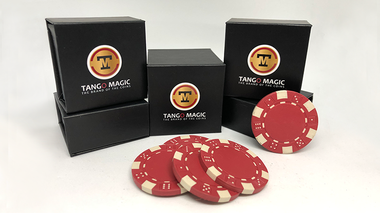 Expanded Shell Poker Chip Red plus 4 Regular Chips (PK001R) by Tango magic by Murphy's Magic Supplies, Inc.