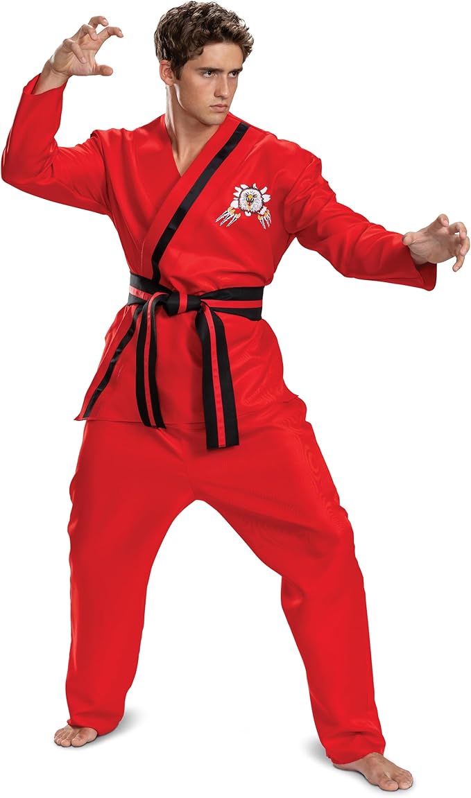 Eagle Fang Cobra Kai Karate Gi Red Classic Costume Adult Small/Medium by HalloweenStore.com
