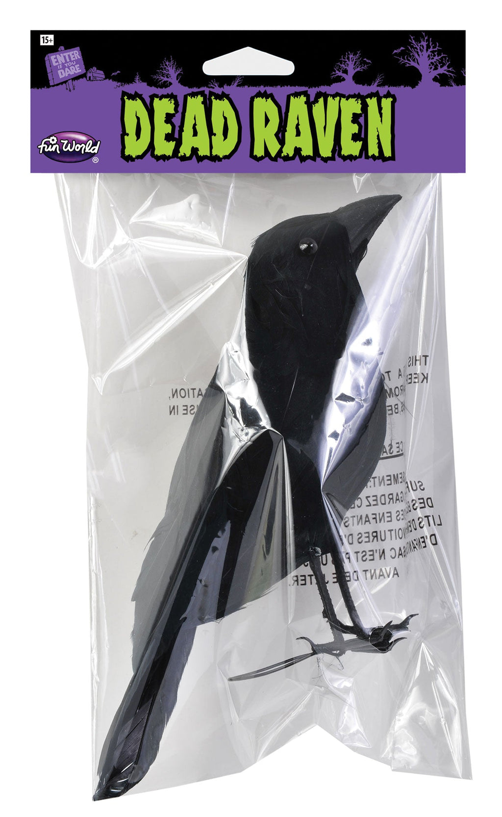 Realistic Giant Black Raven Bird Prop by HalloweenStore.com