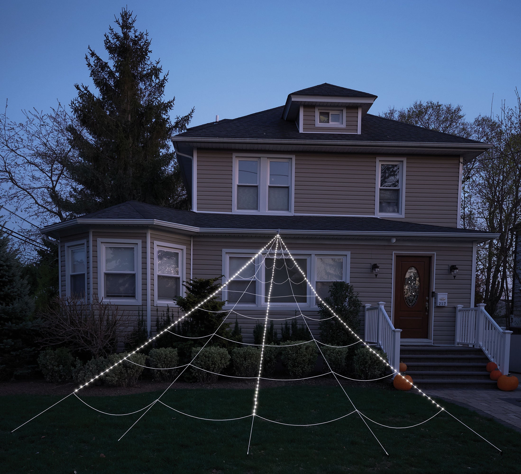 Light Up 24 Foot Mega Yard Spider Web Halloween Decoration by HalloweenStore.com