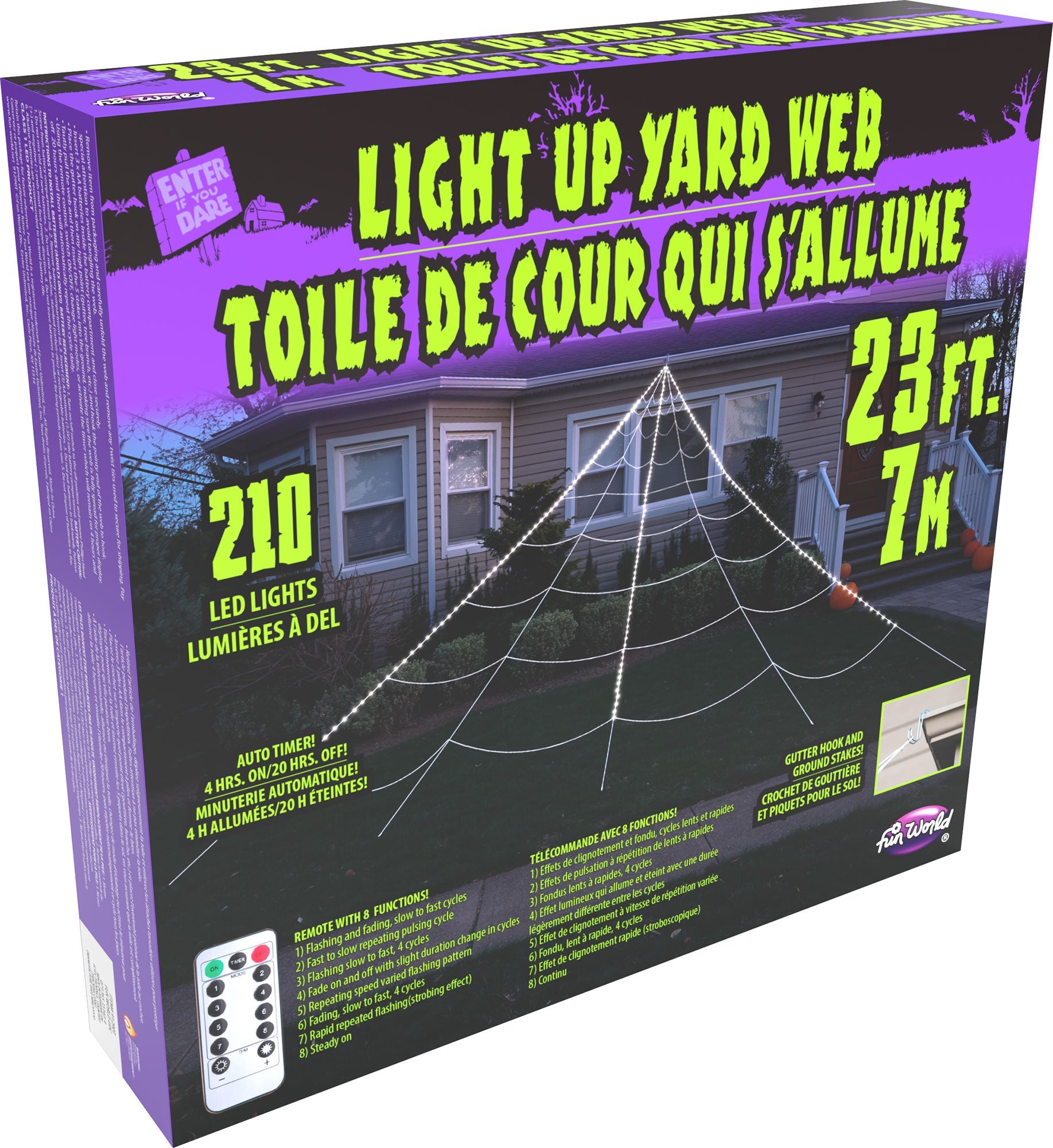 Light Up 24 Foot Mega Yard Spider Web Halloween Decoration by HalloweenStore.com