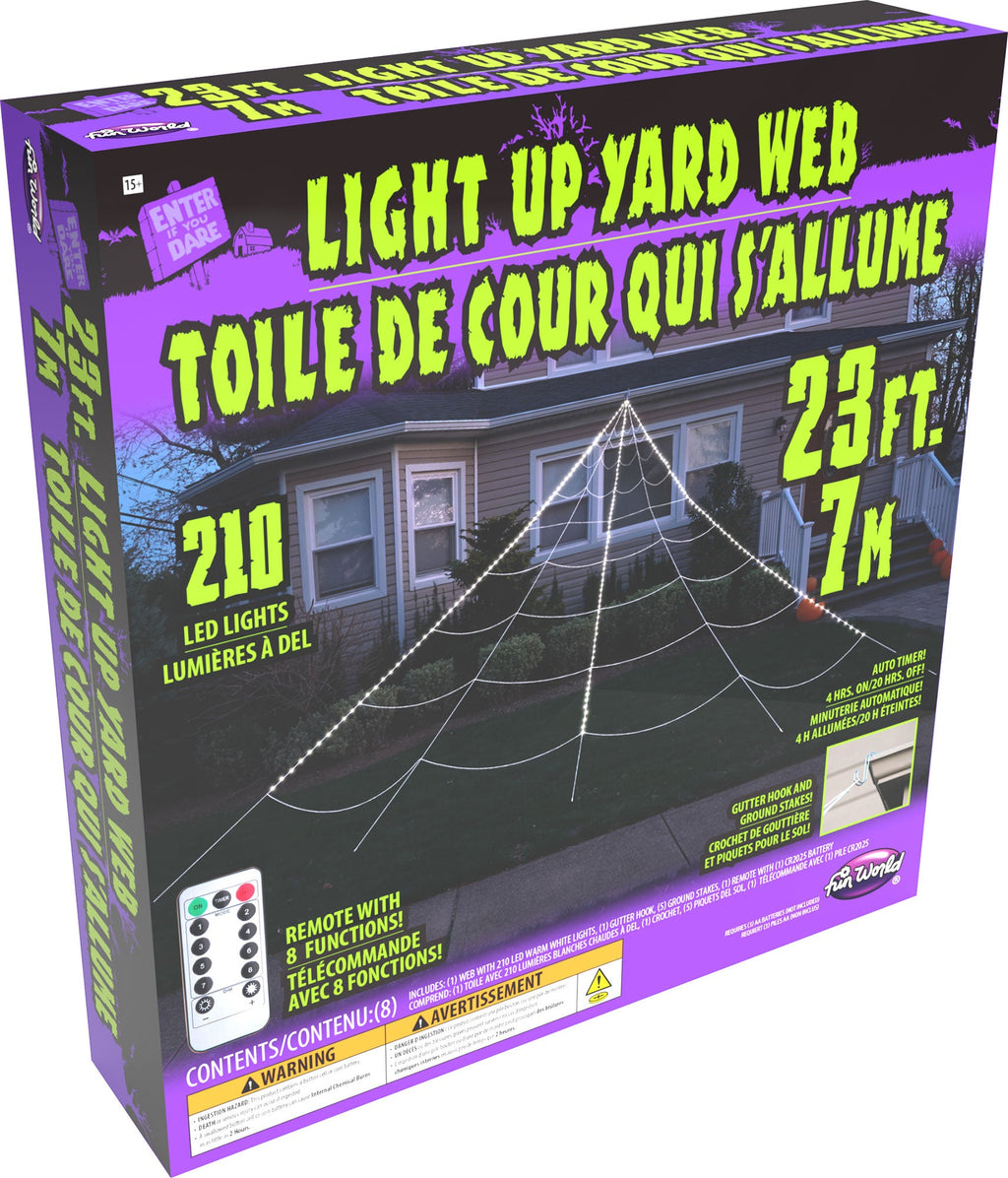 Light Up 24 Foot Mega Yard Spider Web Halloween Decoration by HalloweenStore.com