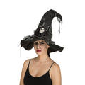 Black Wicked Witch Hat with Skull Adult by HalloweenStore.com