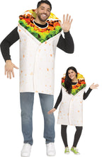 Festive Screen Print Burrito Adult Mexican Food Costume by HalloweenStore.com
