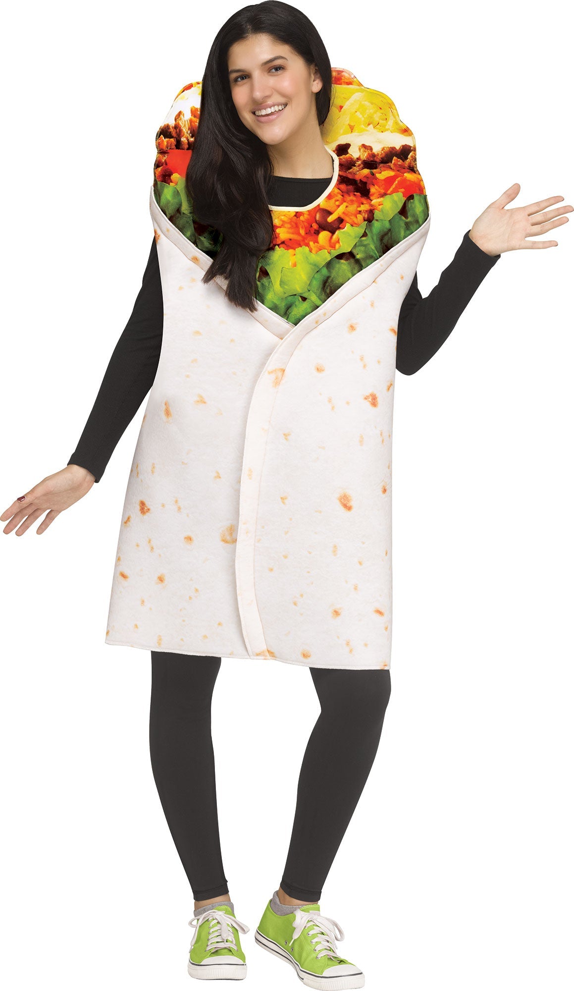 Festive Screen Print Burrito Adult Mexican Food Costume by HalloweenStore.com