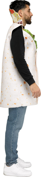 Festive Screen Print Burrito Adult Mexican Food Costume by HalloweenStore.com