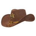 Brown Western Sheriff Cowboy with Gold Badge Hat by HalloweenStore.com