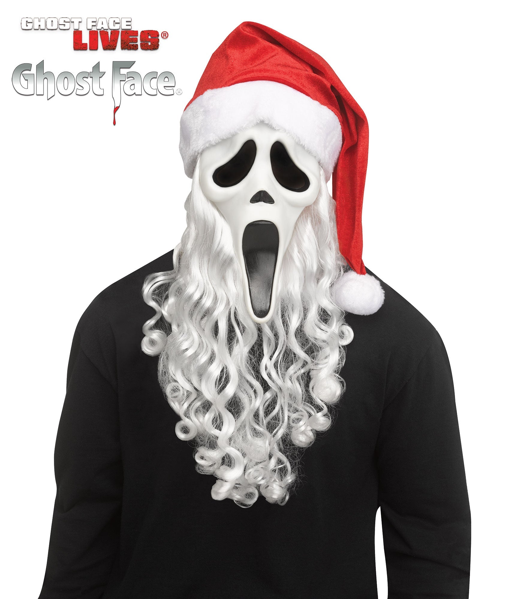 Fun World Scream Ghost Face Santa Christmas Character Costume Mask by HalloweenStore.com