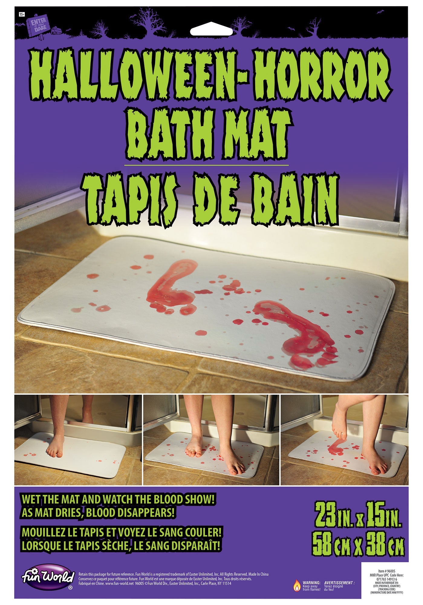 Bloody Bathroom Floor Mat Decoration by HalloweenStore.com
