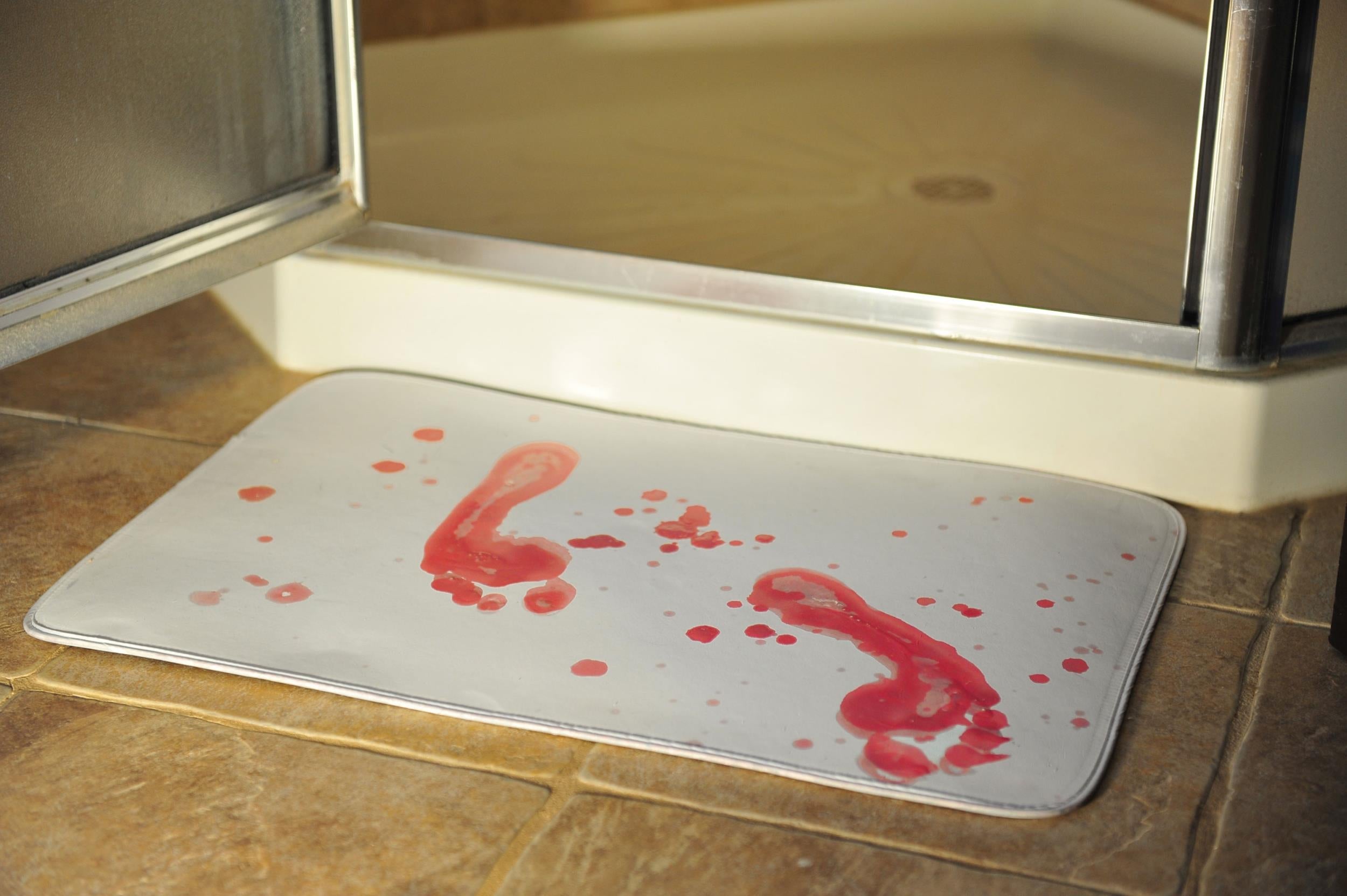 Bloody Bathroom Floor Mat Decoration by HalloweenStore.com