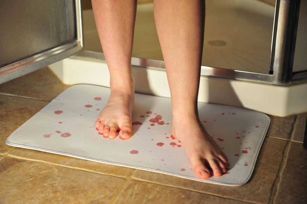 Bloody Bathroom Floor Mat Decoration by HalloweenStore.com