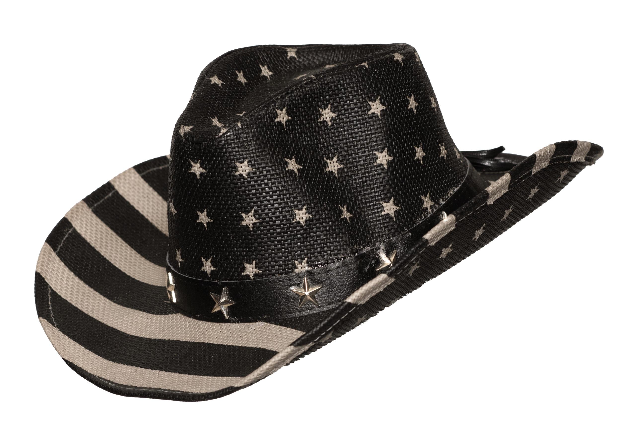 Black and Gray American Flag Cowboy Hat by HalloweenStore.com