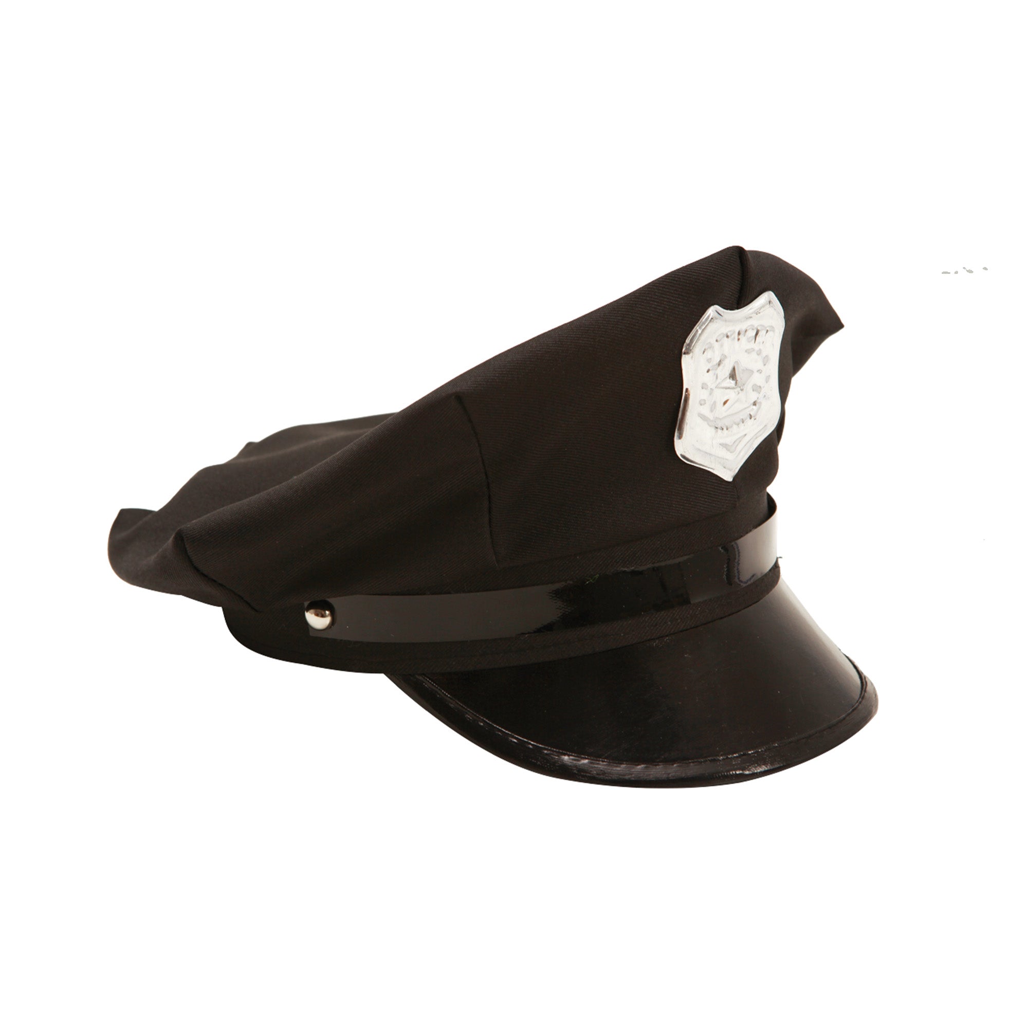 Black Policeman Hat with Badge by HalloweenStore.com
