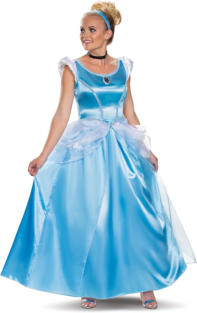 Cinderella Disney Deluxe Costume Dress for Women Large 12-14 by HalloweenStore.com