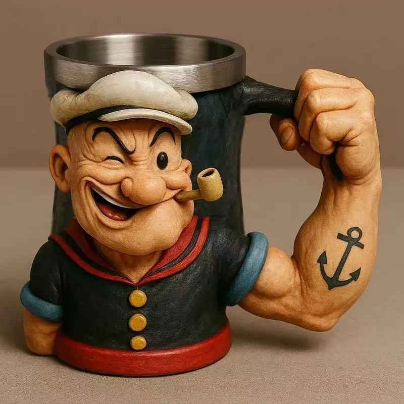 3D Mug - Large Capacity Resin Coffee Cup with Cartoon Design, Durable ABS Material, Perfect for Home, Office, Or Holiday Gifts, Unique Drinking Organ, Office Drinkware | Cartoon Character Mug | Durable Drinkware