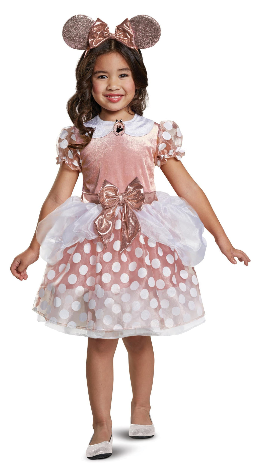 Disney Minnie Mouse Rose Gold Dress Girls Classic Child Costume Toddler 2T by HalloweenStore.com