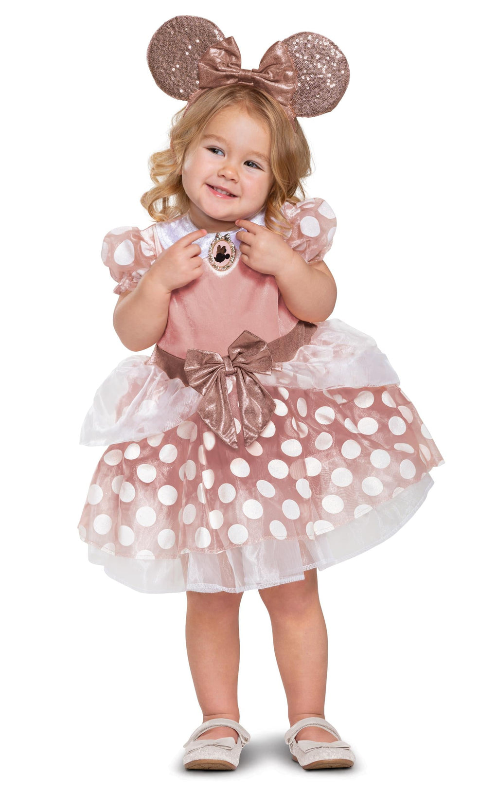 Disney Minnie Mouse Rose Gold Dress Girls Classic Child Costume Toddler 2T by HalloweenStore.com