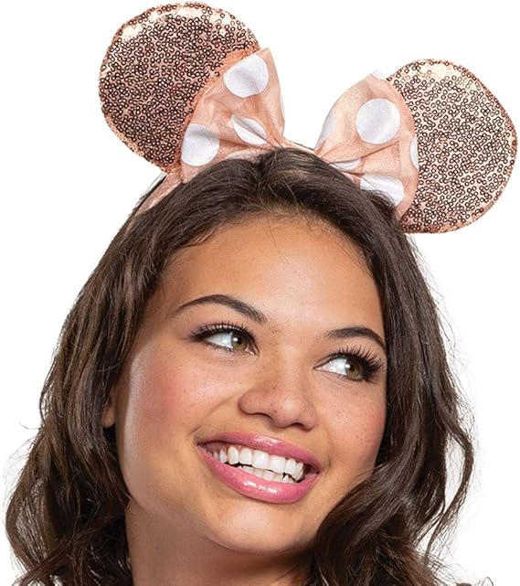 Disney Minnie Mouse Rose Gold Mouse Ears, Tail and Gloves Adult Costume Kit by HalloweenStore.com