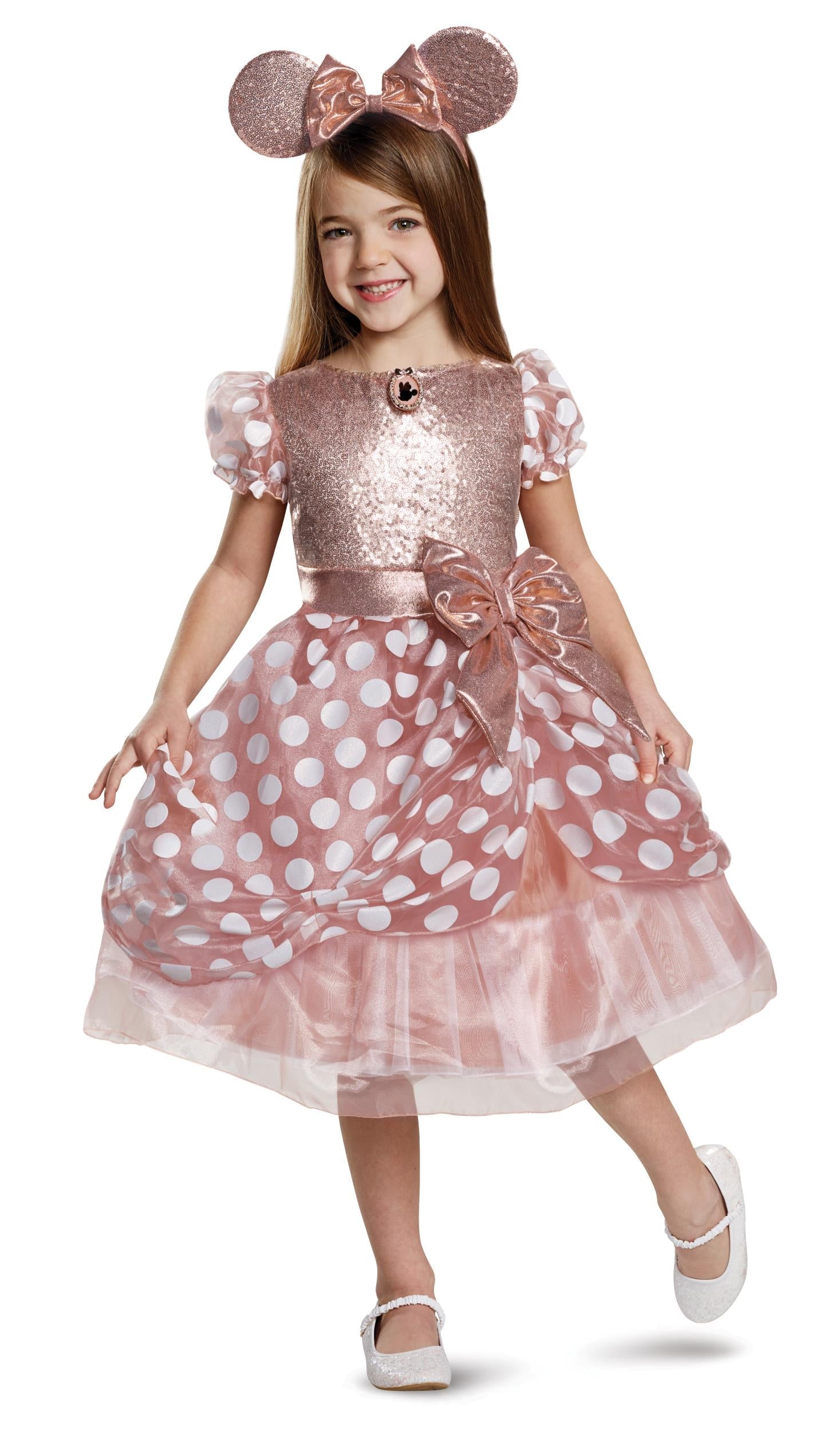 Disney Minnie Mouse Rose Gold Deluxe Child Costume Toddler X-Small 3T-4T by HalloweenStore.com