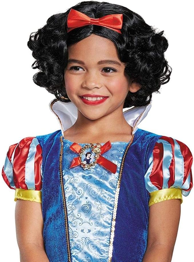 Disney Snow White Princess Deluxe Child Costume Wig With Red Bow by HalloweenStore.com
