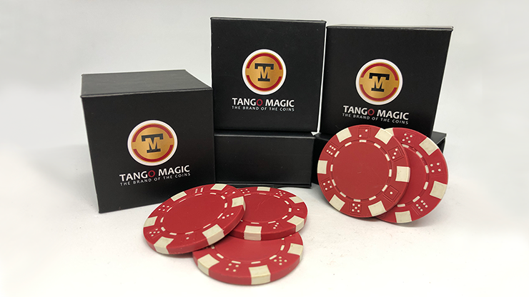 TUC Poker Chip Red plus 3 regular chips (PK002R) by Tango Magic by Murphy's Magic Supplies, Inc.