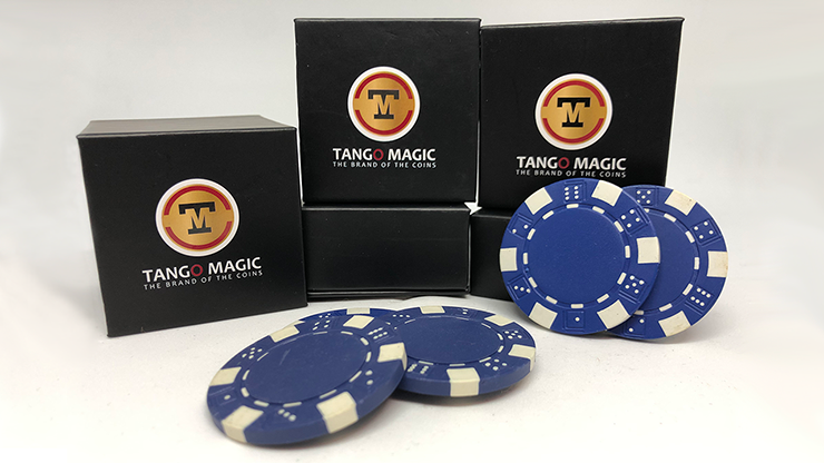 TUC Poker Chip Blue plus 3 regular chips (PK002B) by Tango Magic by Murphy's Magic Supplies, Inc.