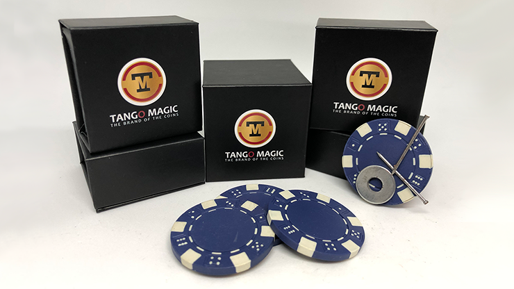 Magnetic Poker Chip Blue plus 3 regular chips (PK003B) by Tango Magic by Murphy's Magic Supplies, Inc.