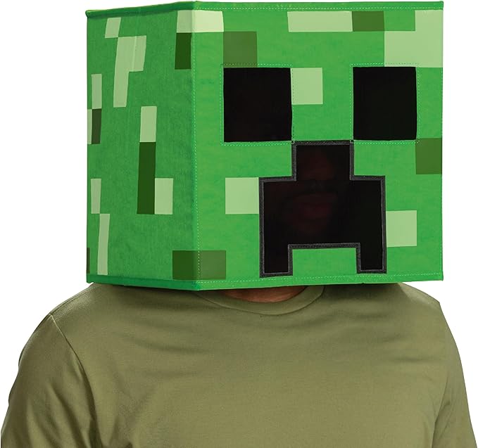 Creeper Block Head Minecraft Costume Mask Child Size by HalloweenStore.com