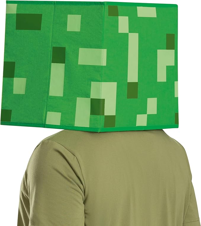 Creeper Block Head Minecraft Costume Mask Child Size by HalloweenStore.com
