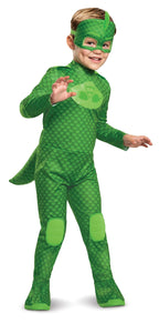 Gekko Deluxe Megasuit PJ Masks With Lights Toddler Costume 3T-4T by HalloweenStore.com