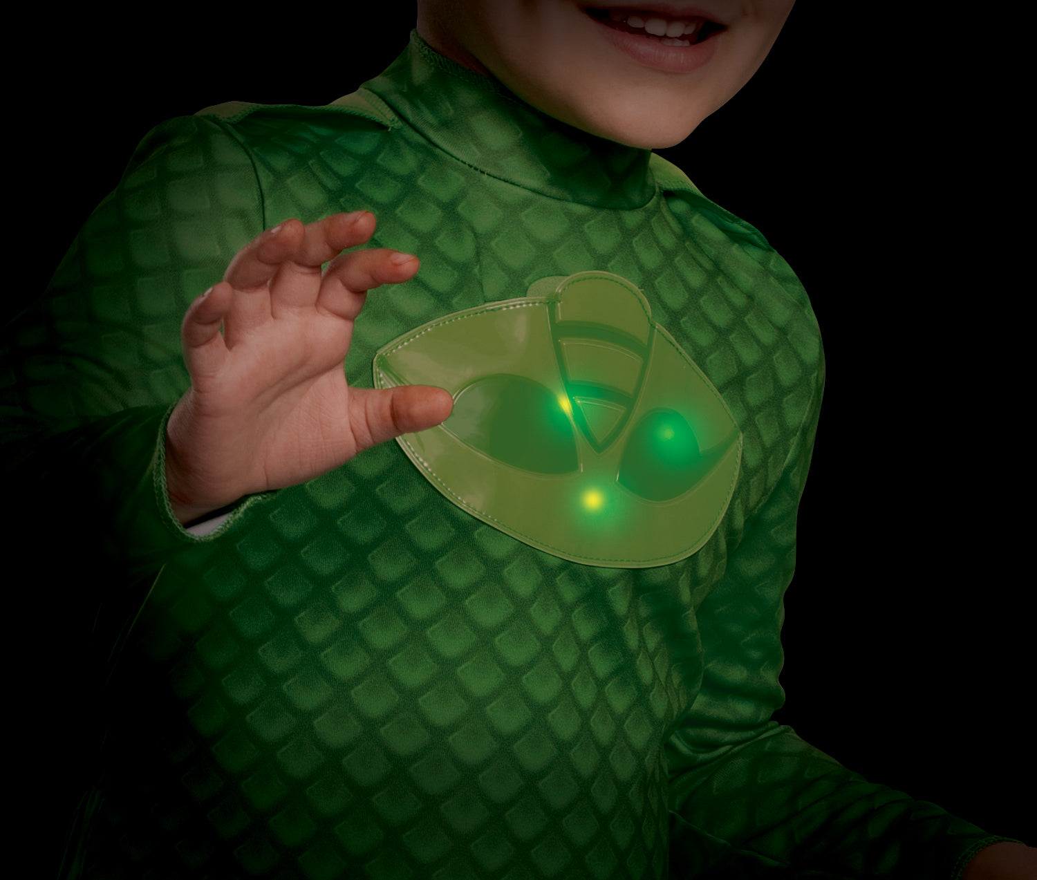 Gekko Deluxe Megasuit PJ Masks With Lights Toddler Costume 3T-4T by HalloweenStore.com