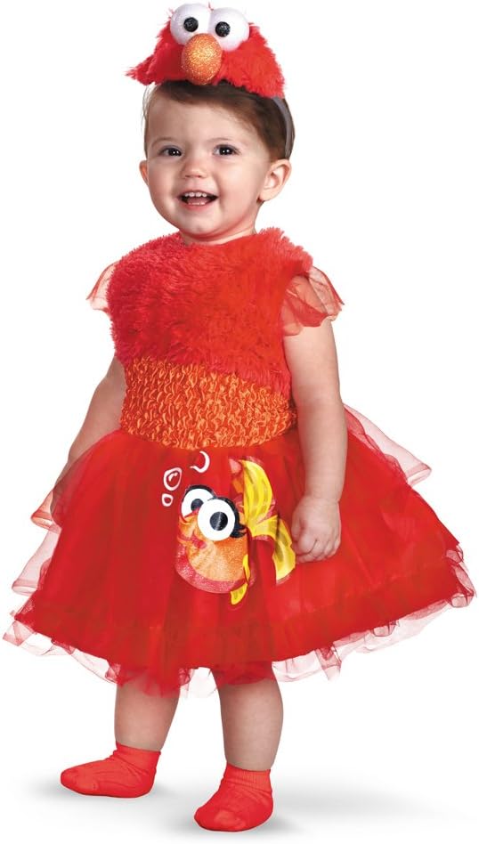 Frilly Elmo Sesame Street Dress Red Girls Deluxe Toddler Costume by HalloweenStore.com