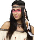 Native American Beaded Feather Indian Headband by HalloweenStore.com