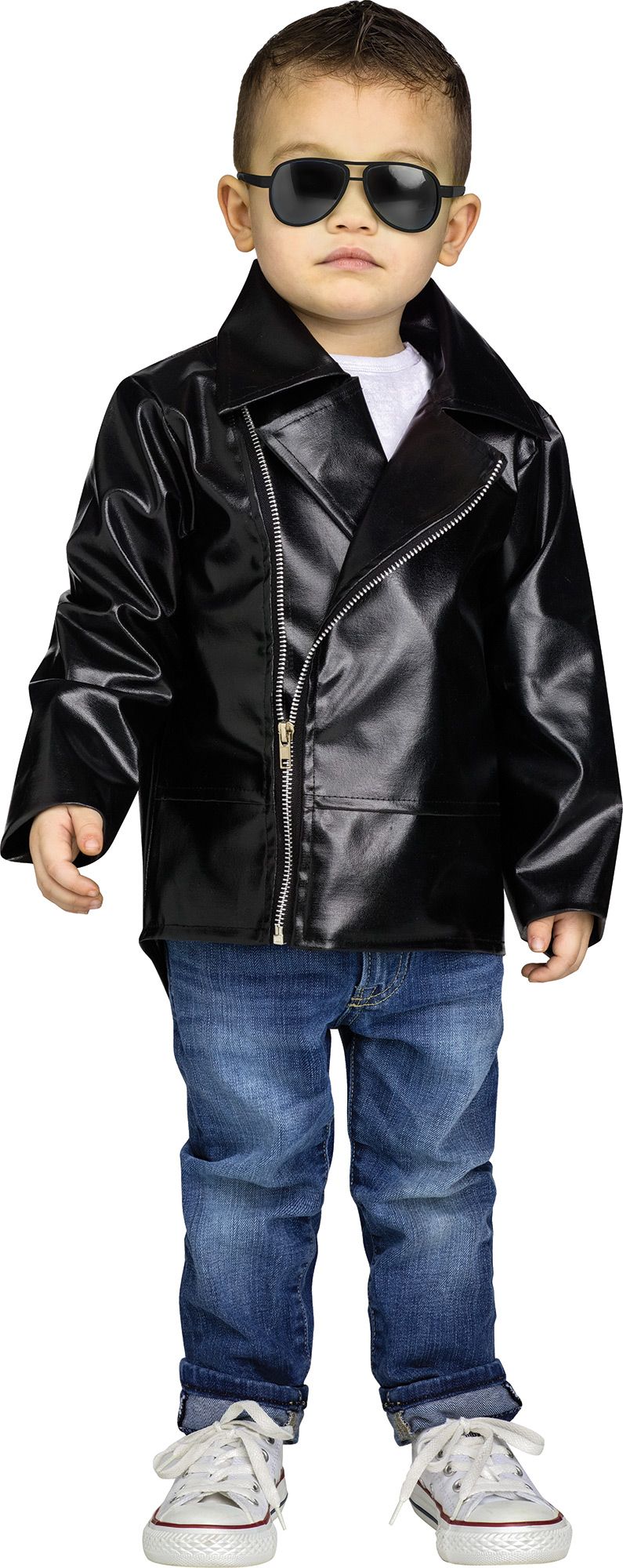Rock N Roll 50's Fake Leather Jacket Toddler Costume Large 3T-4T by HalloweenStore.com