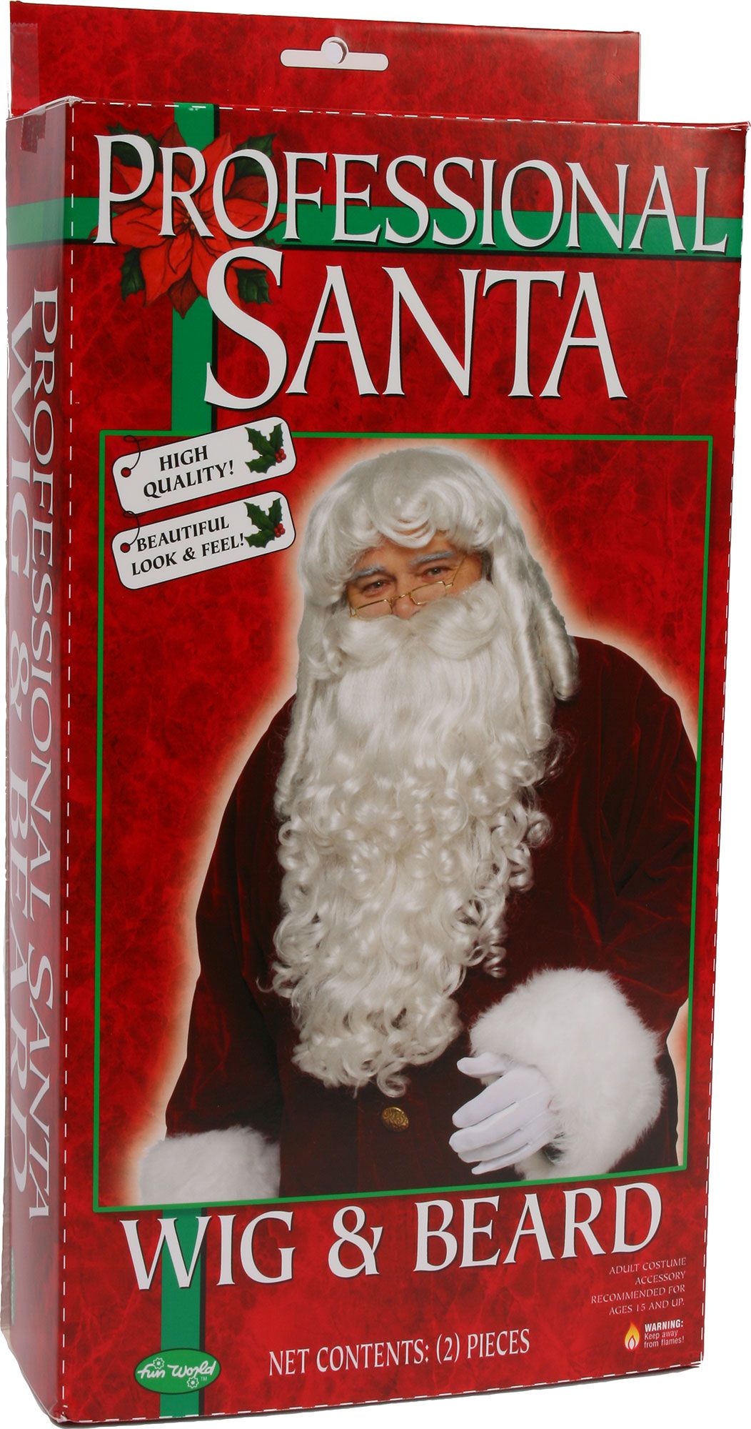 Professional Santa Clause Wig and Beard Set by HalloweenStore.com