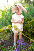 Pink Bunny Bonnet and Bunny Tail Set by Band of the Wild
